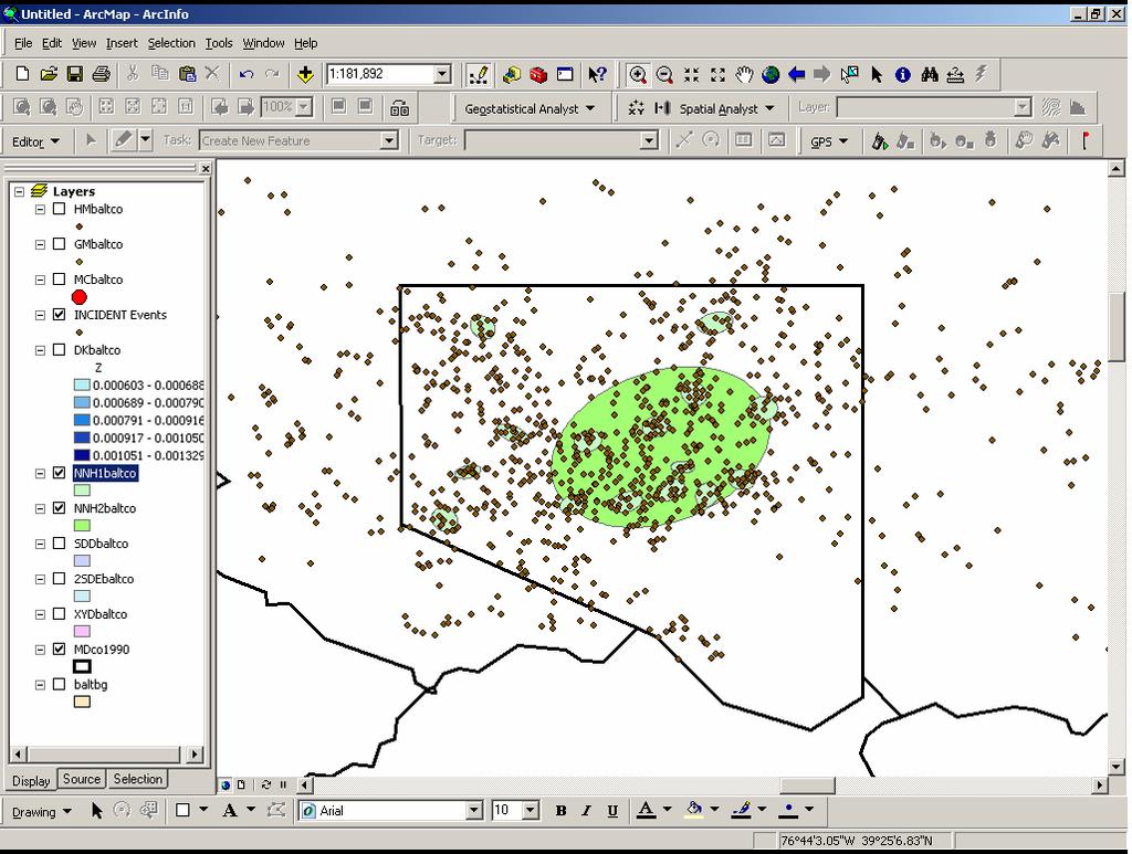 Results in ArcGIS Neighborhood Hierarchical Clusters