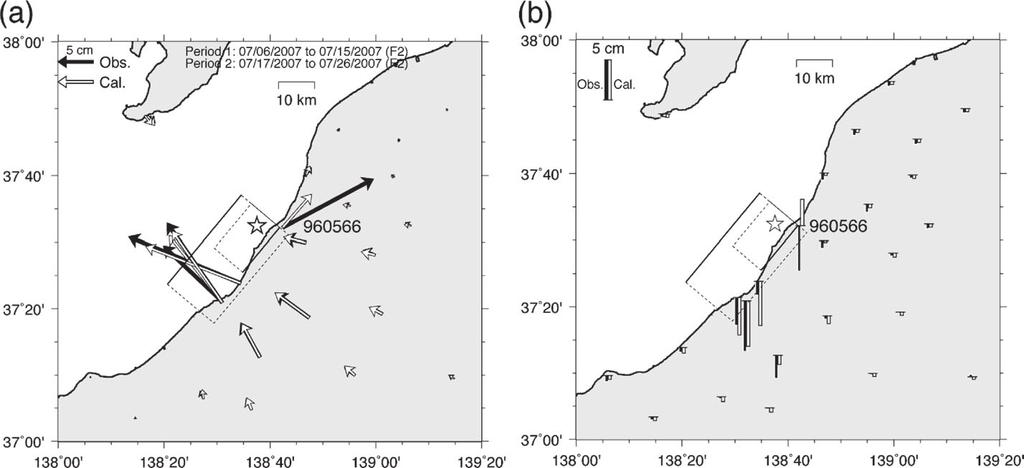 Coseismic Deformation and a Fault Model for the Niigataken Chuetsu-oki Earthquake in 2007 3 Fig. 2 Coseismic displacement of the 2007 Chuetsu-oki earthquake at permanent GPS stations (Nishimura et al.