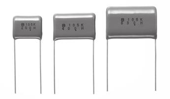 Metallized Polyester Film Capacitor Type : ECQE(F) Non-inductive construction using metallized Polyester film with flame retardant epoxy resin coating Features Self-healing property Excellent
