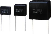 Metallized Polyester Film Capacitor Type : ECQUG [Class X1] In accordance with UL/CSA and European safety regulation class X1 Features Equipped with a safety mechanism Flame-retardant plastic case