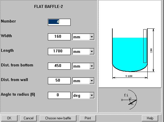 Figure 2.Input table of flat baffles position and main dimensions. Figure 3a.