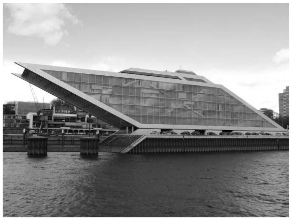 Question 9B Geometry and Trigonometry (45 marks) (a) The photograph shows the Dockland building in Hamburg, Germany. The diagram below is a side view of the building. It is a parallelogram.