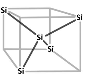 Silicon (Si) tetrahedral crystal For ease of