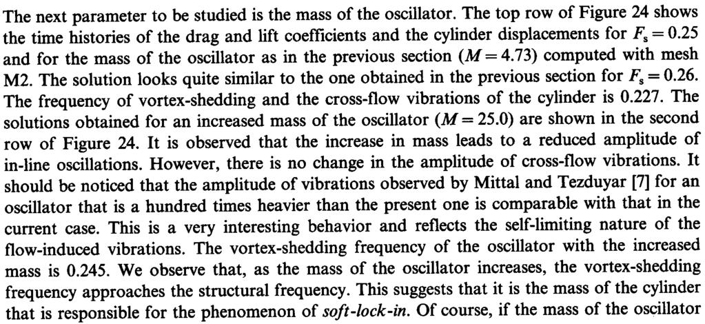 VORTEX-INDUCED VIBRATION OF CYLINDER 1113 The next parameter to be studied is the mass of the oscillator.