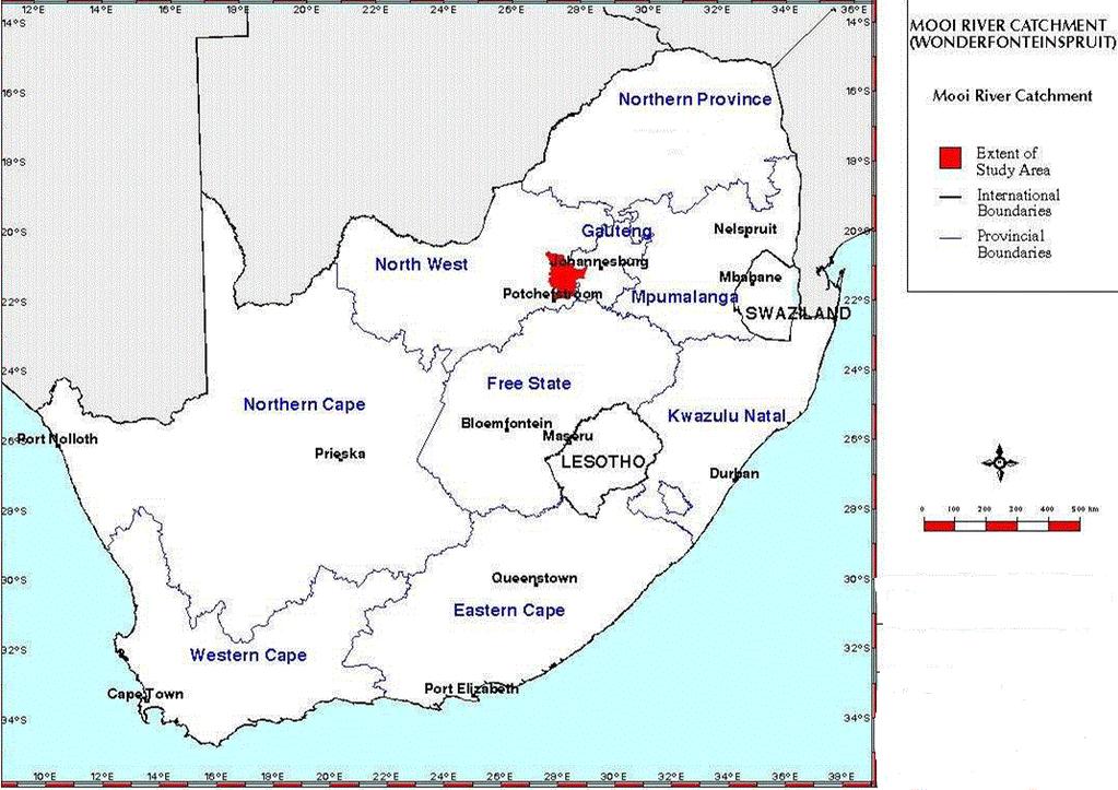 Polokwane Figure 1. Locality of Wonderfonteinspruit catchment.