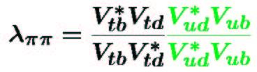 CP violation in B 0 π + π - : at tree (T) level: λ ππ = e 2iα C ππ = 0 S ππ = sin (2α) mixing with penguins