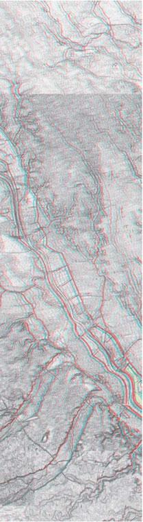 3 Deformation of the Musashino surfaces to the north of Tokyo Metropolis showing on the detailed topographic anaglyph.