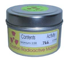 13 of 16 1/28/2014 2:35 PM Radioactive uranium ore sample. Useful for testing Geiger Counters. License exempt. Uranium ore sample sizes vary. Shipped in labeled metal container as shown.