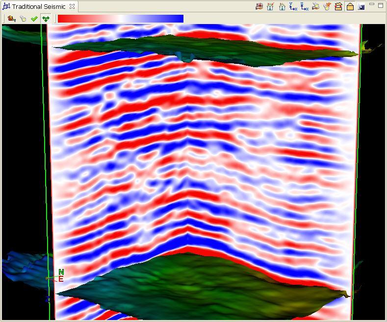 Figure 2 Traditional seismic data is useful for determining major reservoir interfaces but is generally not able to resolve fluvial channel features in the Mesaverde group Time Lapse
