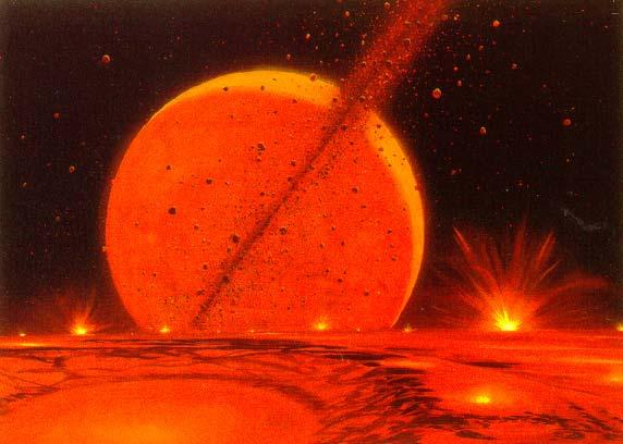 The Earth and moon started off molten: lots of tectonic and chemical energy. ~ 4.5 Ga.