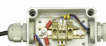 A junction box and a cable hanger are available as accessories for simple installation.