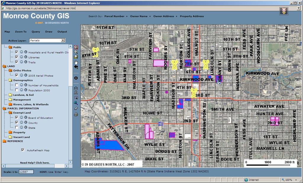 Figure 1 Example 2: Town of Fishers, Indiana, GIS and Town Map Town of Fishers, Indiana, is an example using a different software package for web-gis application in the urban planning field.