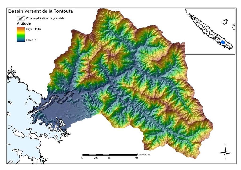 The Tontouta example Mountainous watershed of 500 km 2 Homogeneous