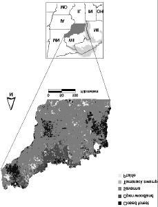 A case study for self-organized criticality in forest landscape ecology 3 Fig. 1: The historical landscape of southern Wisconsin, USA 1.
