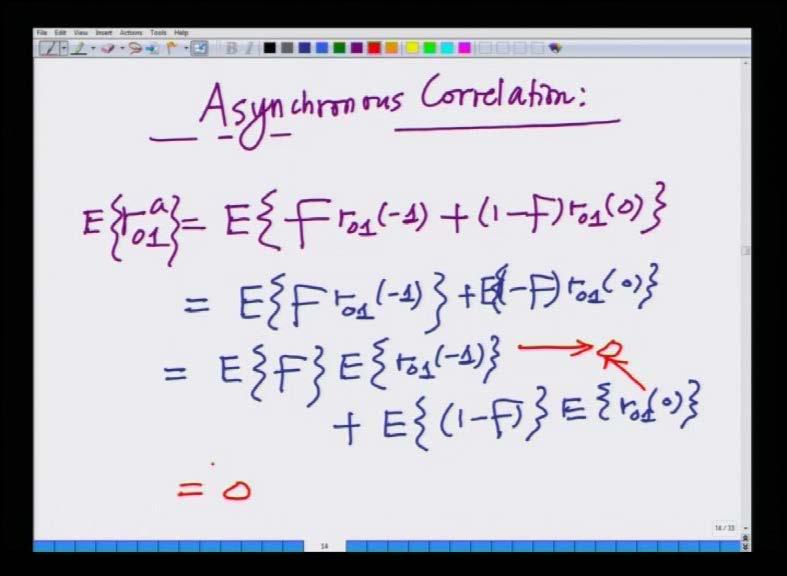 Now, as we have seen in asynchronous CDMA, the asynchronous correlation. Now, let us go back to our asynchronous correlation expression.