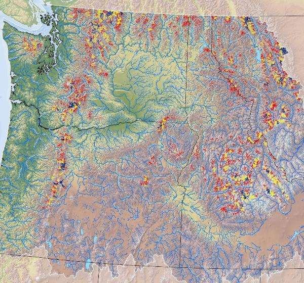 Bull Trout Probability Map 2080s North Cascades Walla Walla Flathead Extreme scenario!