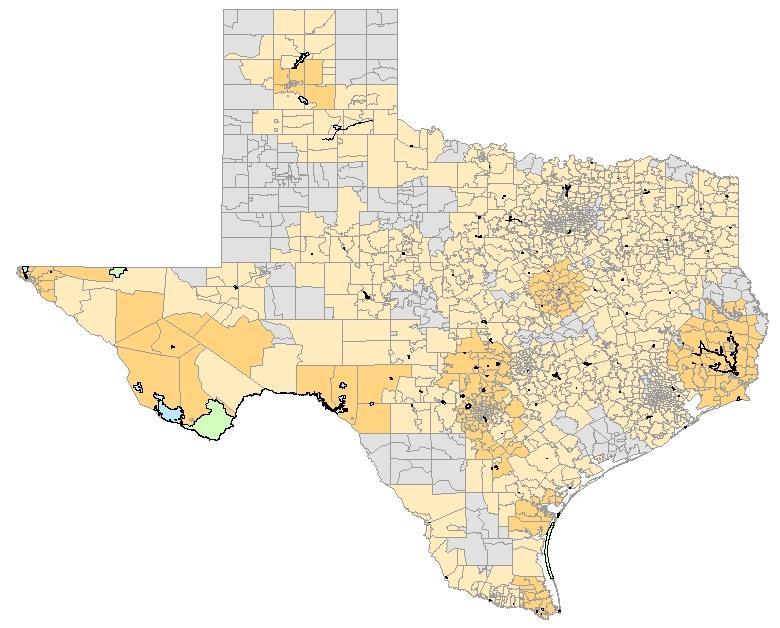 Proximity to Important Services Although Texas has a much higher land area than New York the number of zip codes in each state were relatively close.