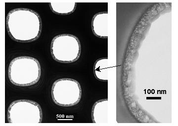 One scale division on the intensity axis corresponds to 200 counts. artifact during the TEM sample preparation, i.e., redeposition of amorphous materials during ion-milling thinning.
