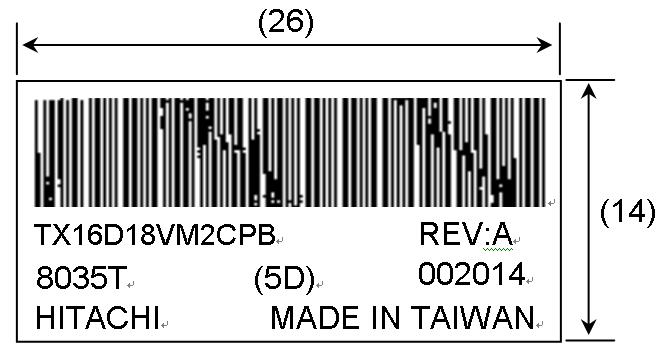 13. DESIGNATION of LOT MARK 1) The lot mark is showing in Fig.13.3. First 4 digits are used to represent production lot, T represented made in Taiwan, and the last 6 digits are the serial number.