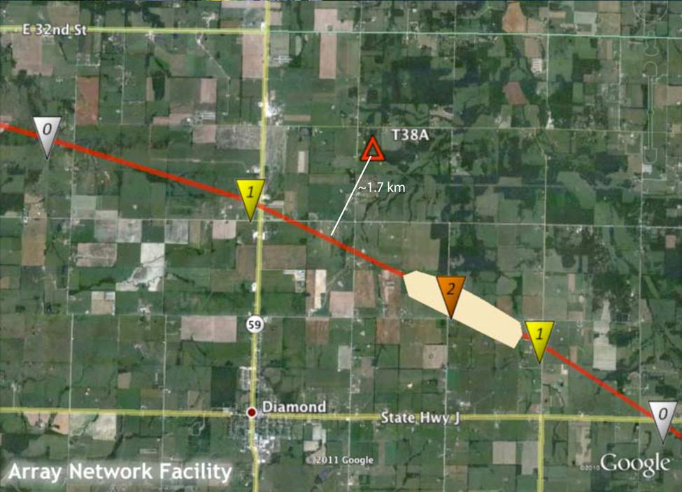 Figure 15 Station T38A located east of Joplin, MO as the devastating tornado passed by on May 22 nd, 2011.
