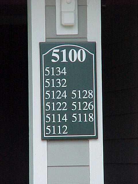 Wall Signs Other (Breezeway address signs) Quantity: Not specified Location: At breezeways Materials:.