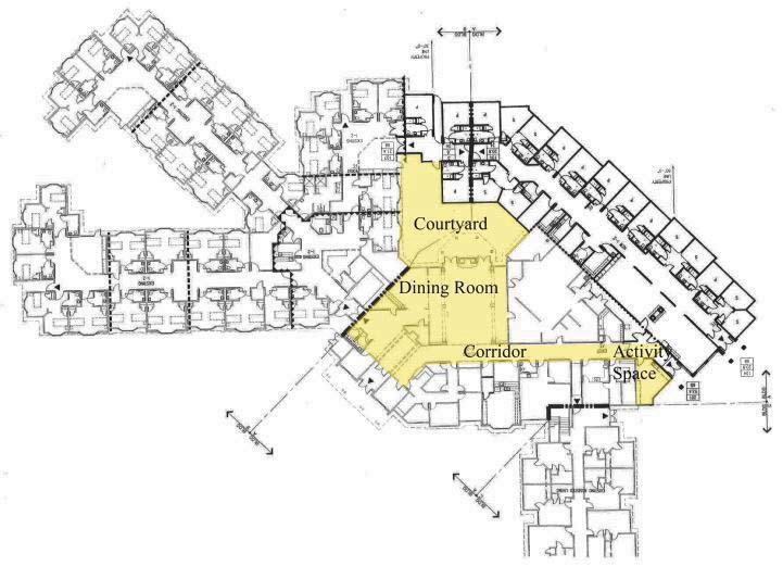 Figure 2: Floor plan and layout of social space in Neuvant House Figure 3: Floor plan