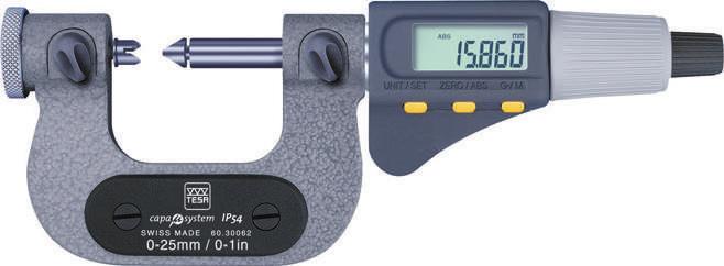 D I G I T A L M I C R O M E T E R S MICROMASTER AC Micrometers for Thread Measurement Used for pitch diameter inspection.