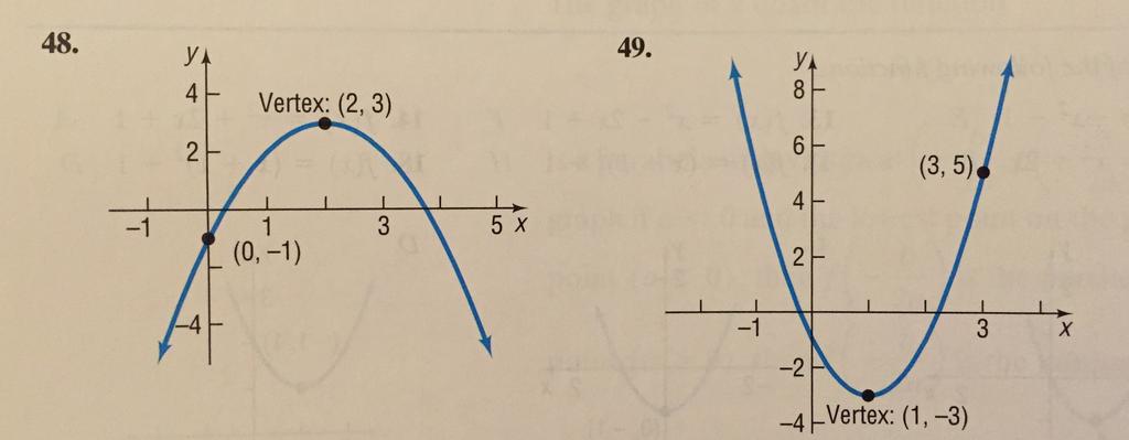 4 (b) Determine the domain and the range of the function. (c) Determine where the function if increasing and where it is decreasing. f(x) = 4x 2 2x + 1 48-49.
