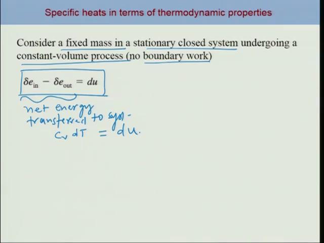 Now there are two specific heats depending on how the process is, one is called specific heat at constant volume and other is called as specific heat at constant pressure.