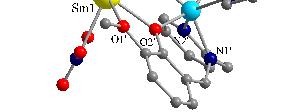 The samarium ion which is located in the open 2 ' 2 compartment, exhibits a coordination number of eight: two phenoxo bridging oxygen atoms arise from two Schiff-base ligand moieties [Sm1 2 = 2.