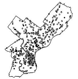3.2.3. Supermarkets and Convenience Stores in Philadelphia Our final example involves the locations of grocery stores in the city of Philadelphia.