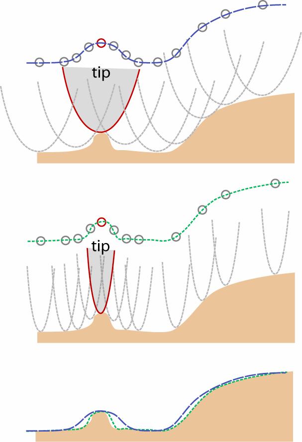 Scanning Force Microscopy & Dip-Pen Nanolithography doubled features as illustrated in Fig 5. One way to check for tip-induced artifacts is to rotate the scan angle by 90 degrees.