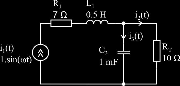 Obtain the complex currents in the circuit if the frequency of the source is f =20 Hz and obtain the active power,