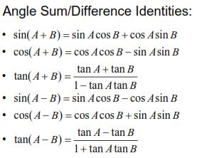 Honors Calculus Summer Preparation 08 Topic 9B: Trigonometric Identities and Equations Law of Sines Law of Cosines csc( ) tan( ) sin( )cos( ) 59) Simplify A. C. sin( ) cos ( ) B. sin ( ) cos( ) D.