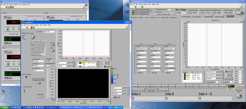 In the middle is PLE measurement of the Labview program. On the left is a QR position program. 4.2.3.