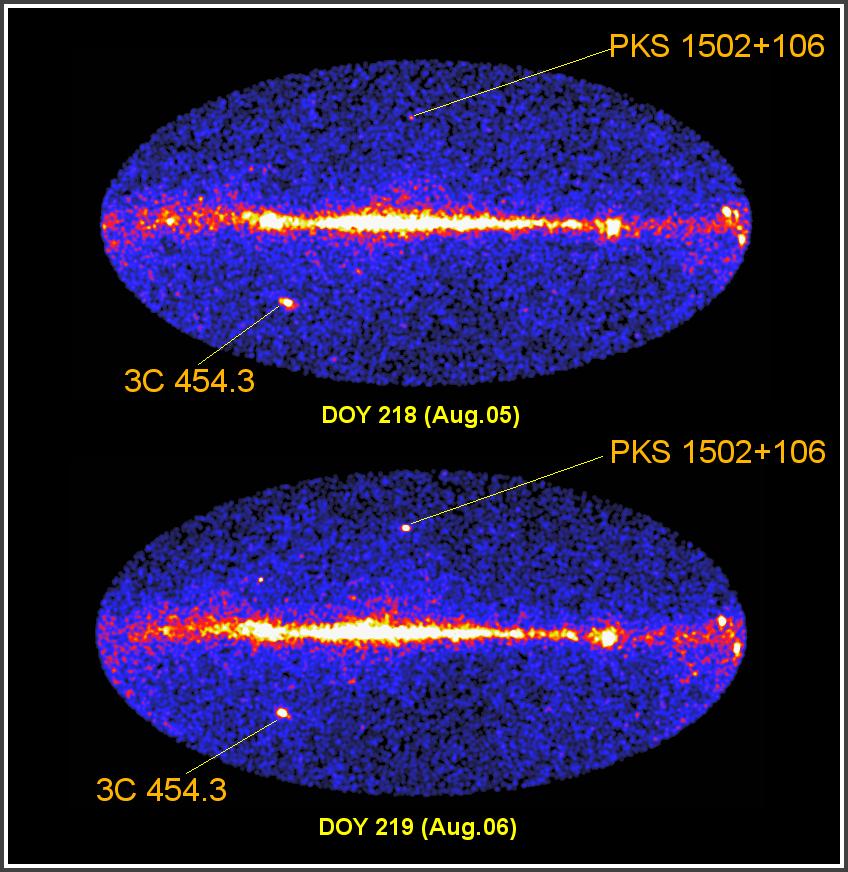 The flaring and variable sky ~45 Astronomers telegrams Discovery of new gamma ray blazars: PKS 1502+106, PKS 1454 354 Flares from known gamma ray
