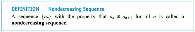 Figure 75: The definition of a nondecreasing sequence.