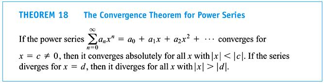 Figure 88: The Convergence Theorem for Power Series. Figure 89: A corollary to the Convergence Theorem for Power Series.