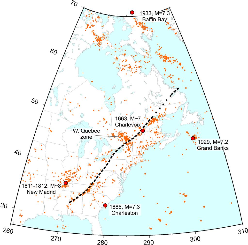 GIA may cause some intraplate earthquakes: Stein et al [1979] - coasts of Atlantic