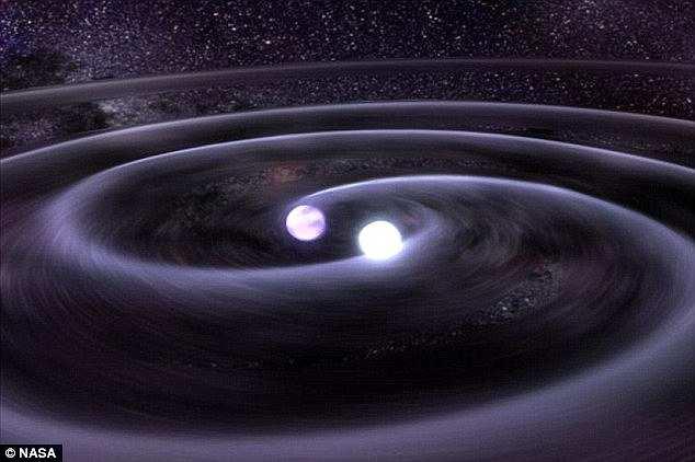 Dr Moraes says the interaction of a neutron star and a strange star (illustration shown) could create ripples in space-times, resulting in gravitational waves.