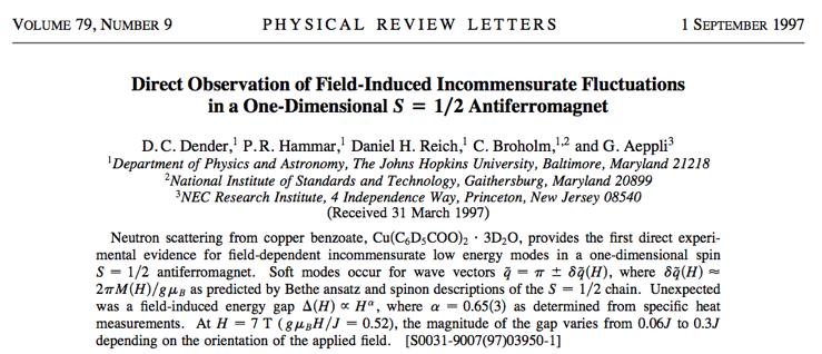 Another (more frequent) geometry: staggered DM field-induced shift field-induced