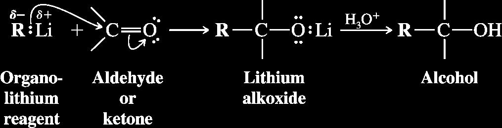 Using Lithium and Alkynide Reagents For both the reagents, starting material can be any carbonyl according to what is needed 1 o, 2 o or 3 o alcohol.
