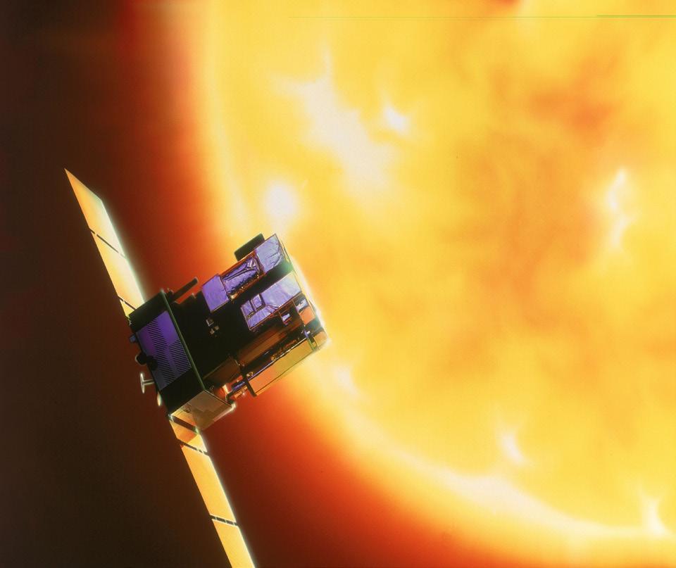 Background ABOUT SOHO SOHO is a spacecraft built by ESA and NASA to study the Sun, from its core to the solar wind it produces. The mission was launched in 1995 and has 12 instruments on board.