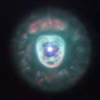 2 light years across. NGC 2392 (Eskimo Nebula) NGC 2392: The "Eskimo Nebula." A round cloud of gas ejected by a dying star.