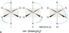 76  The cis and trans isomers of [Co(NH 3 ) 4 Cl 2 ] +.