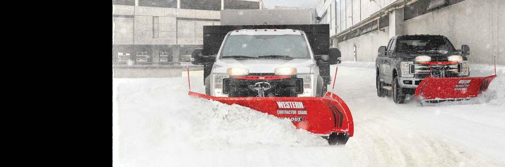 EFFICIENCY COMES FROM FLEXIBILITY. Adapt to whatever the weather throws your way with the WESTERN WIDE-OUT * and WIDE-OUT XL adjustable wing snowplows.