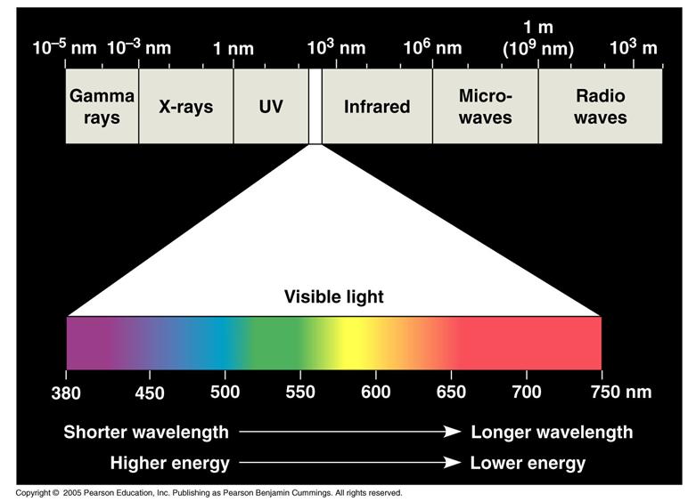 properties of light energy Light is part of the electromagnetic spectrum