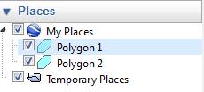 You can export the single polygon, right-clicking on it in the Places window (Figure 13, blue arrow) or, if you have more than one polygon, you can export the whole content of My Places,