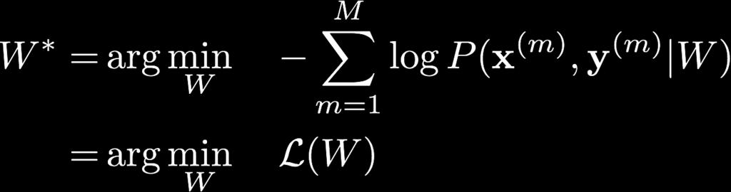 parameters that maximizes the log-likelihood of the dataset: We often