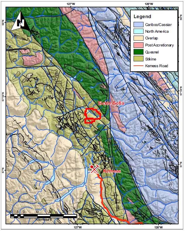 Regional Geology Toodoggone region consists of Stikine / Quesnel Terranes which are primarily island-arc volcanic belts of late Triassic to early Jurassic age Stikine/Quesnel rocks are